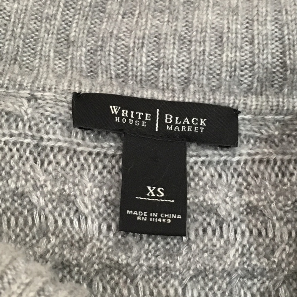 WHBM Cowl Neck Short Sleeve Sweater Gray - Picture 5 of 8
